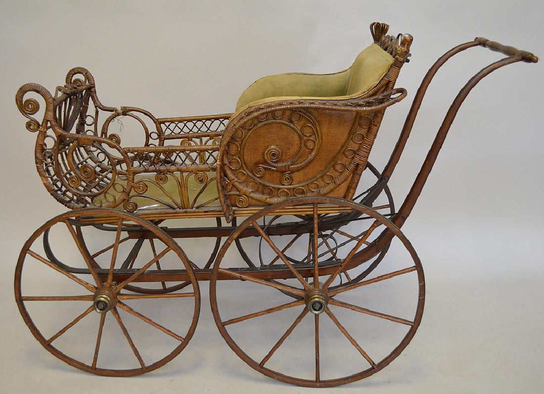 Victorian fancy wicker doll carriage, appears all (1 of 5)