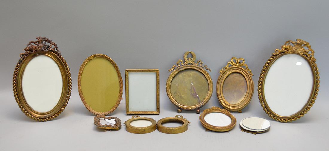 Lot assorted older & newer brass picture frames (1 of 4)
