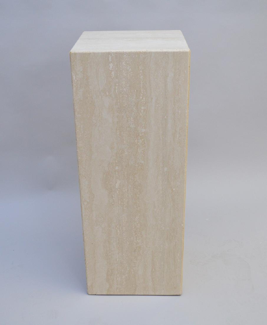 Travertine marble pedestal, 14 inch scale x 36 inches: Travertine marble pedestal, 14 inch scale x 36 inches tall