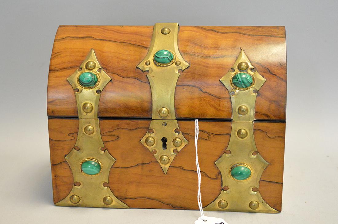 19th Century Burlwood Dome Top Box with applied bronze (1 of 6)