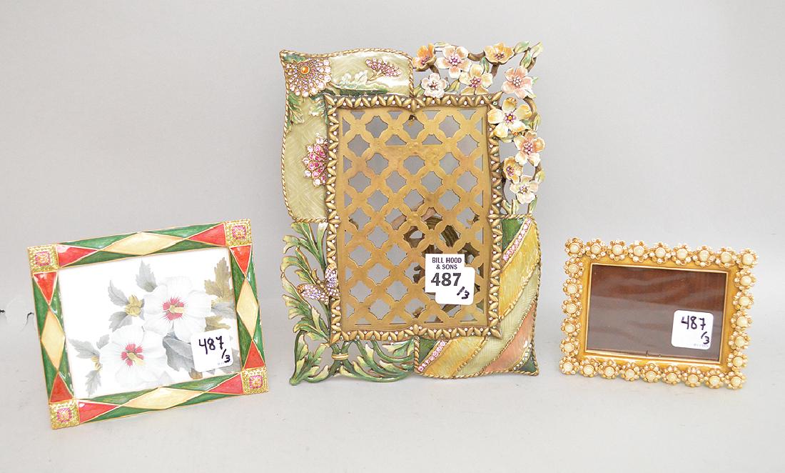 3 Jay Strongwater Enamel Frames.  Condition: good. (1 of 7)