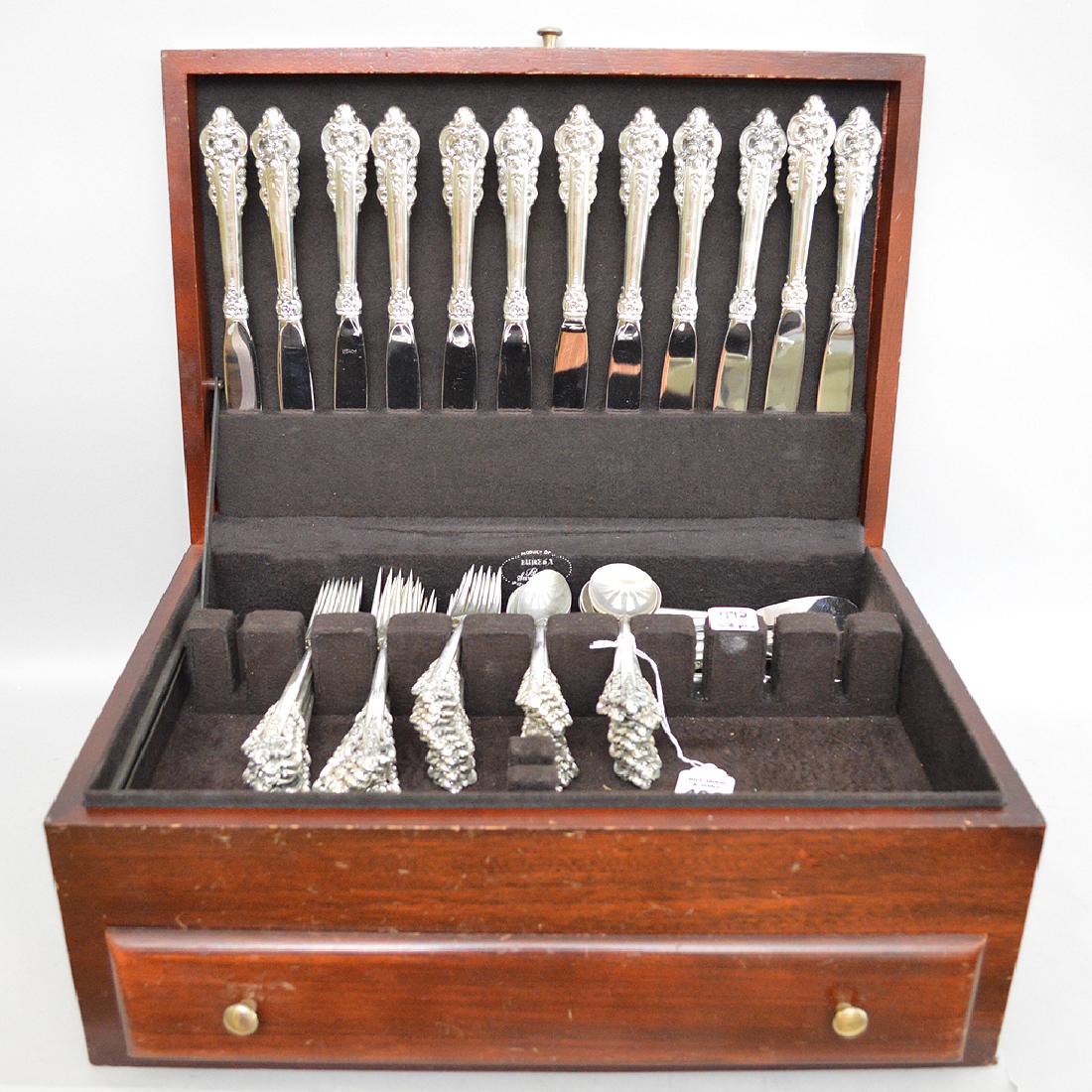 56 Piece Wallace "Grand Baroque" Flatware Service.  12 (1 of 4)