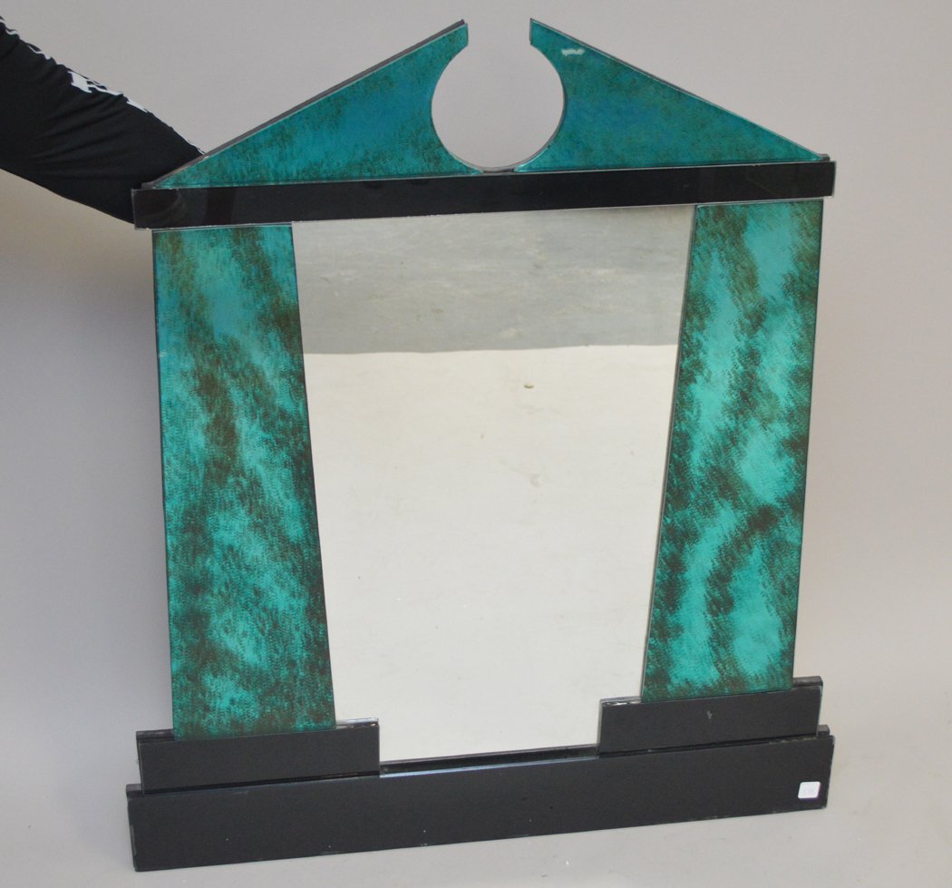 Holllywood regency mirror: Post modern Hollywood Regency classical David Marshall glass mirror, 40""h x 34""w