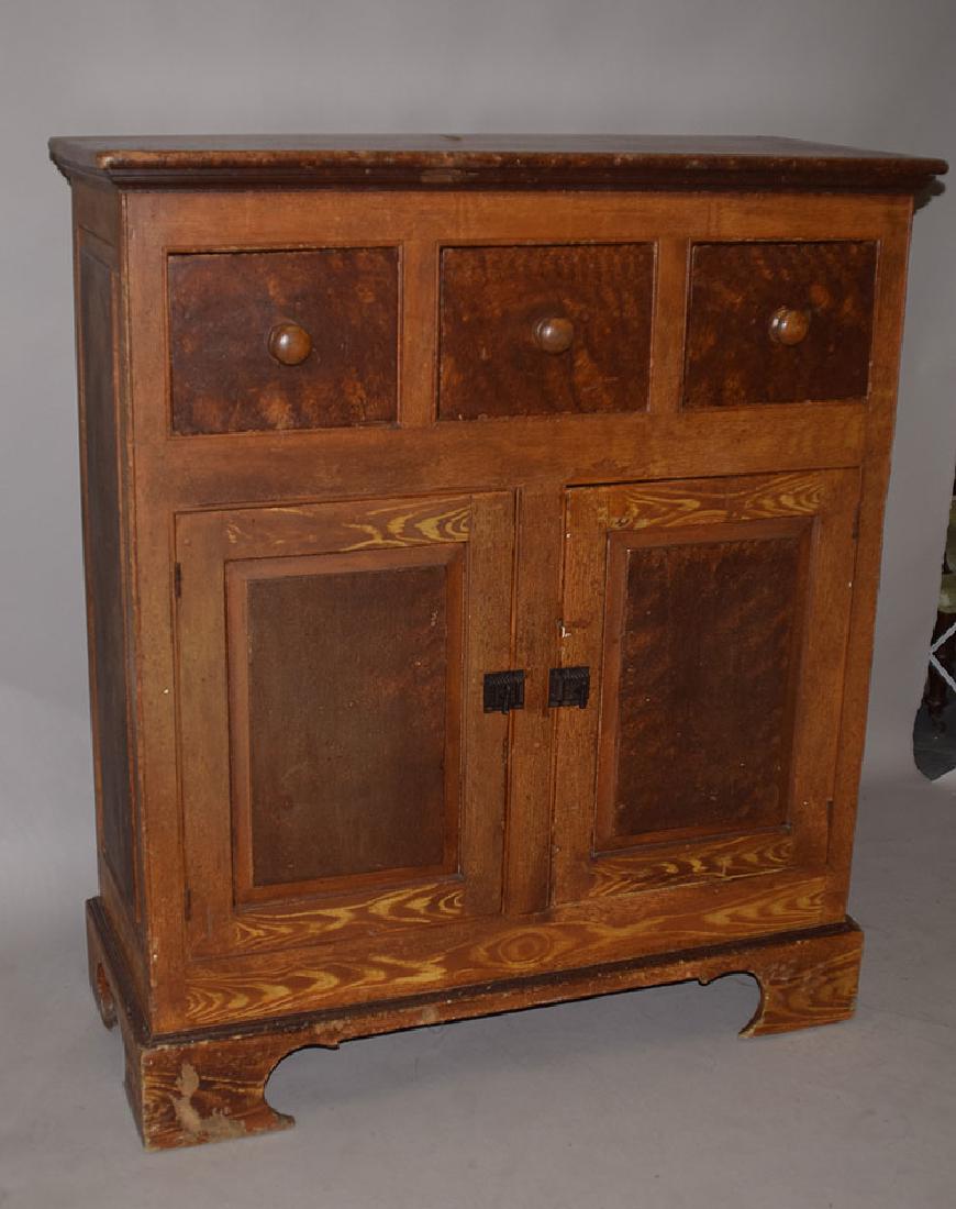 American 19th c. grain painted cupboard with raised (1 of 8)