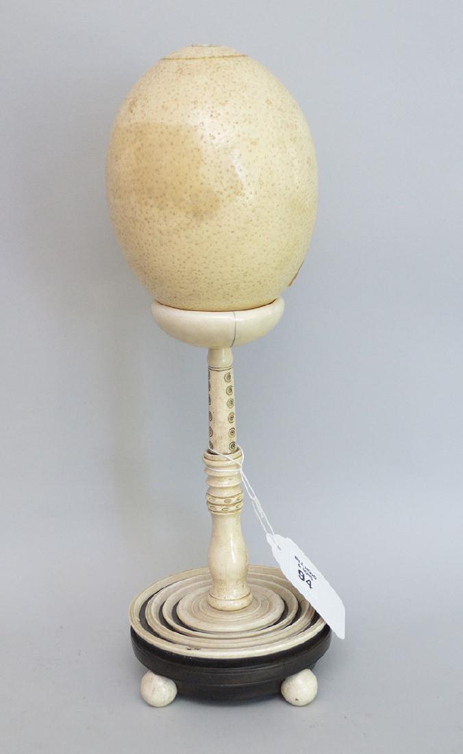 Ostrich egg on stand, 15"h total height (1 of 4)