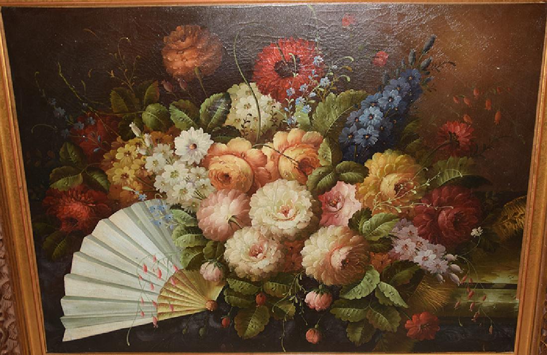 Unsigned? Antique still life of large flower bouquet , (1 of 3)