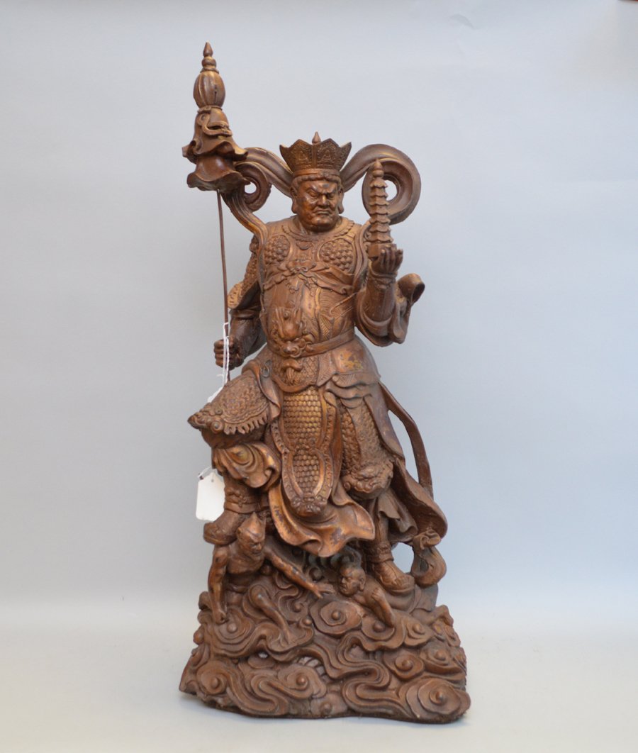 Large Chinese Dry Lacquer Warrior.  Ht. 30 3/8" (1 of 3)