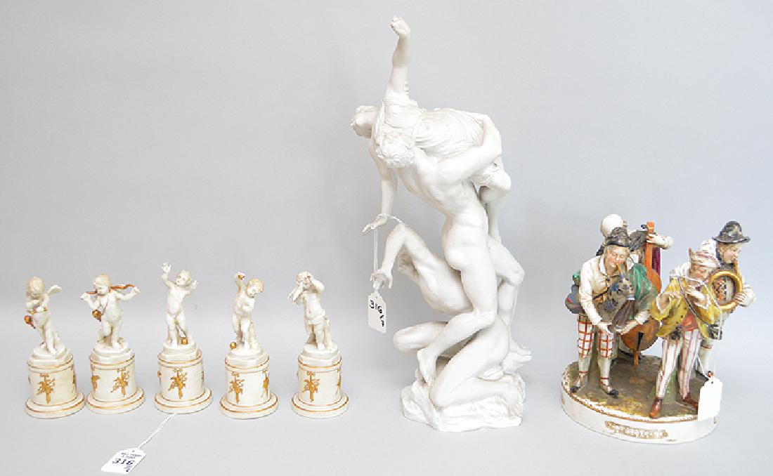 Lot 7 Assorted Capodimonte Porcelain Figures.  Large (1 of 6)