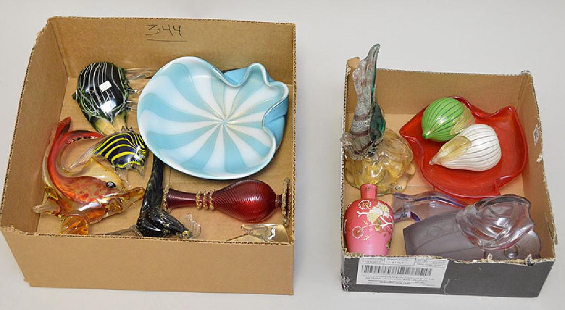 12 pcs glass lot, including Murano birds and fish (1 of 4)