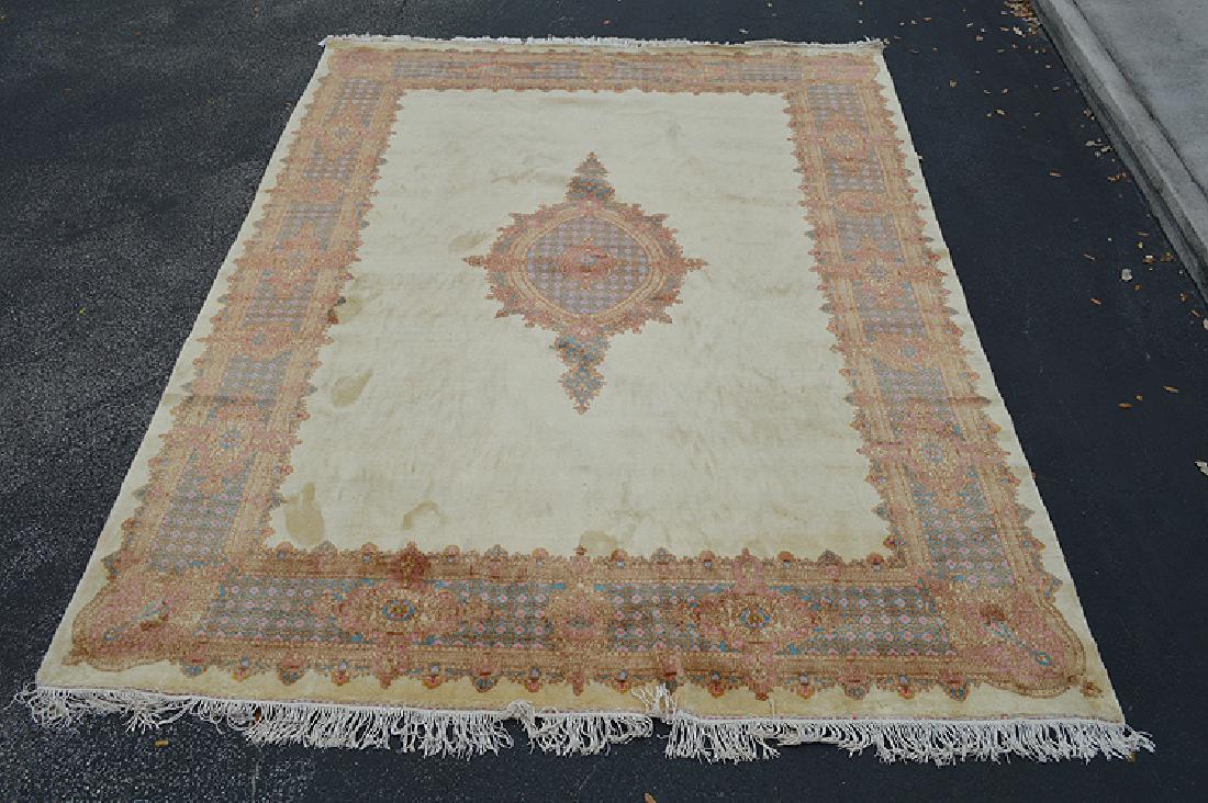 Large Kirman roomsize rug, light colors (1 of 6)