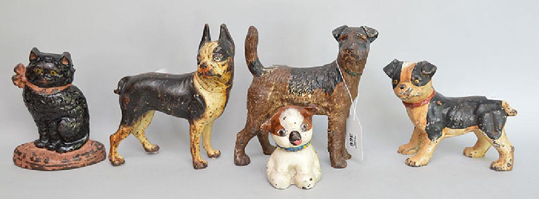 5 authentic doorstops, 4 dogs and 1 cat (1 of 7)