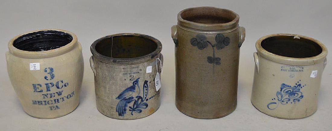 4 assorted American 19th c. three gallon stoneware (1 of 7)