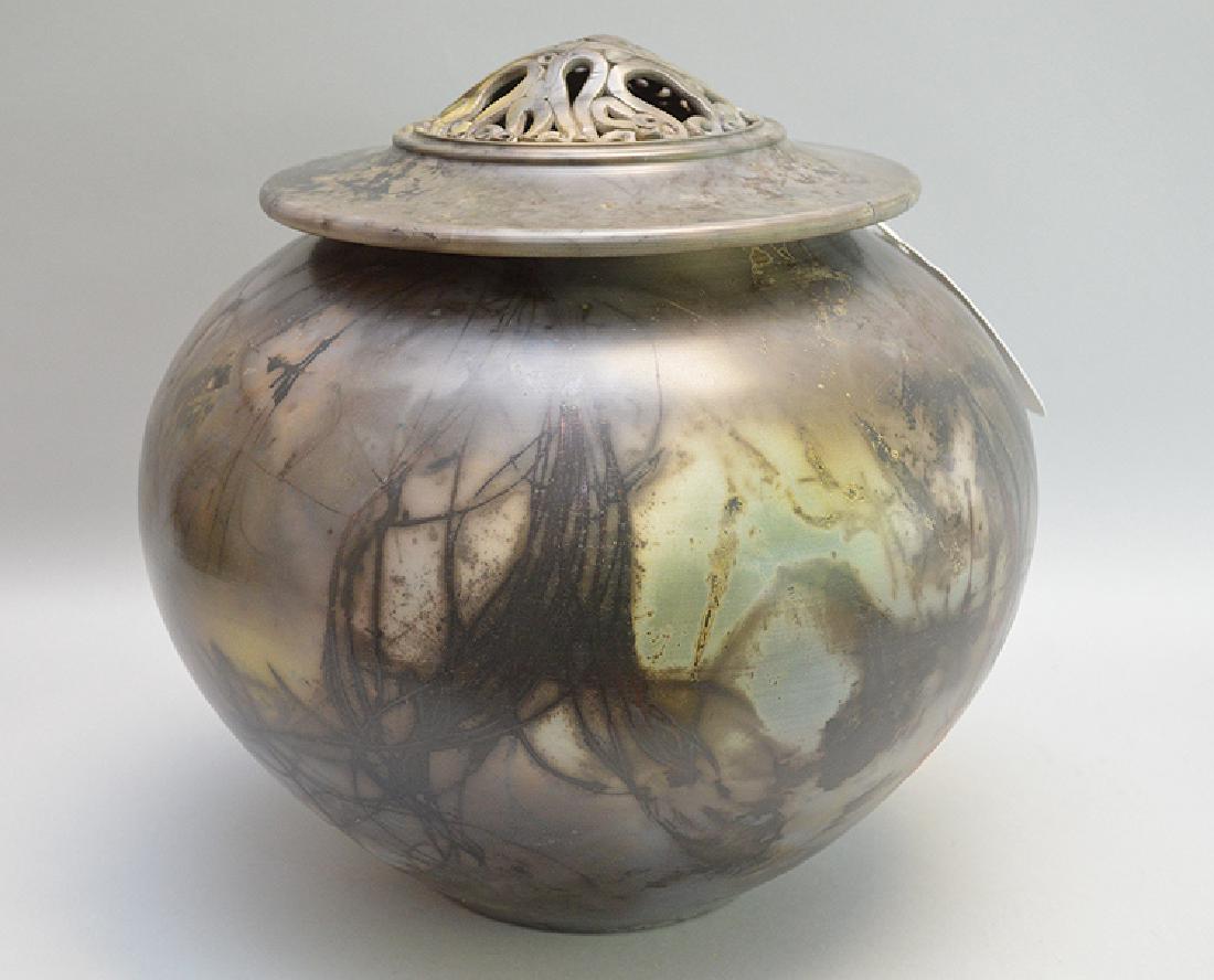 Covered bowl, Studio Art Pottery, signed Searle, 9 (1 of 4)