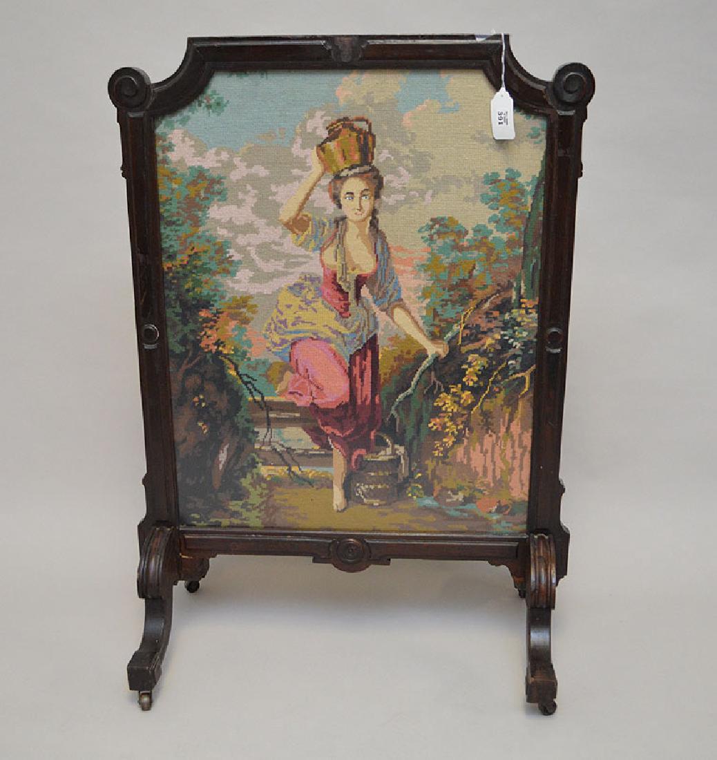 Needlepoint Fire Screen, 40"h x 28"w (1 of 3)