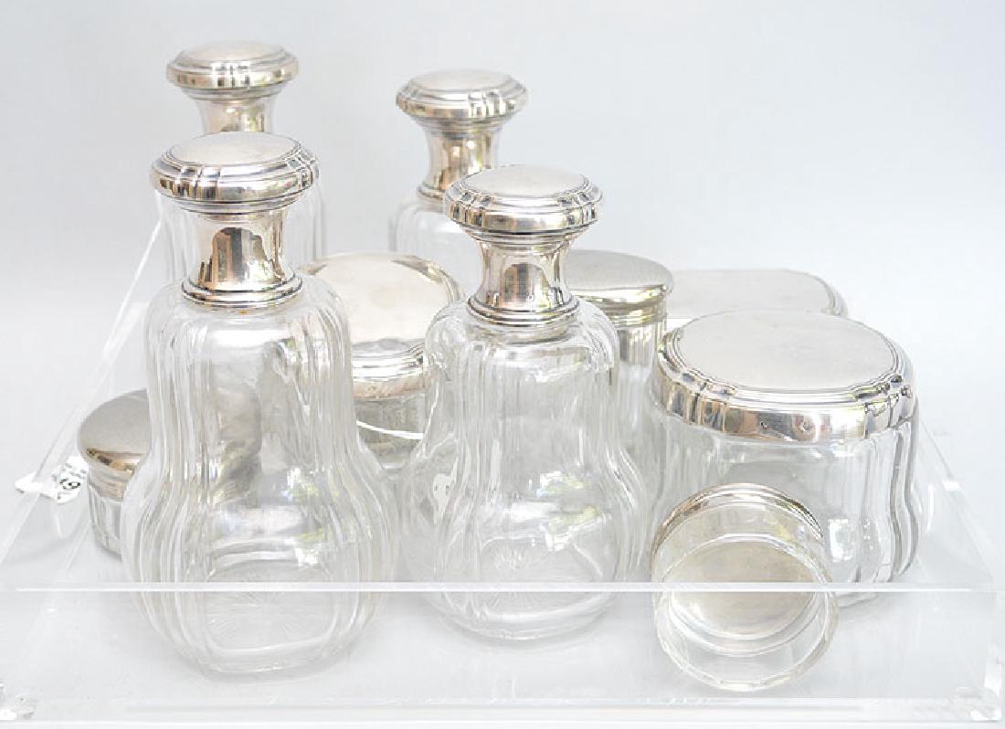 11 Piece Glass & Continental Silver Dresser Set. (1 of 3)