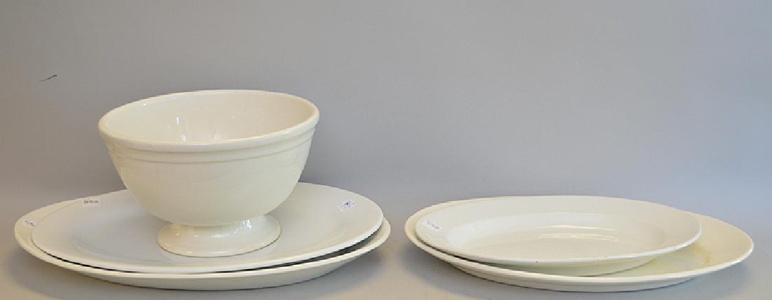 5 White ironstone platters and 1 bowl: 5 White ironstone platters and 1 bowl