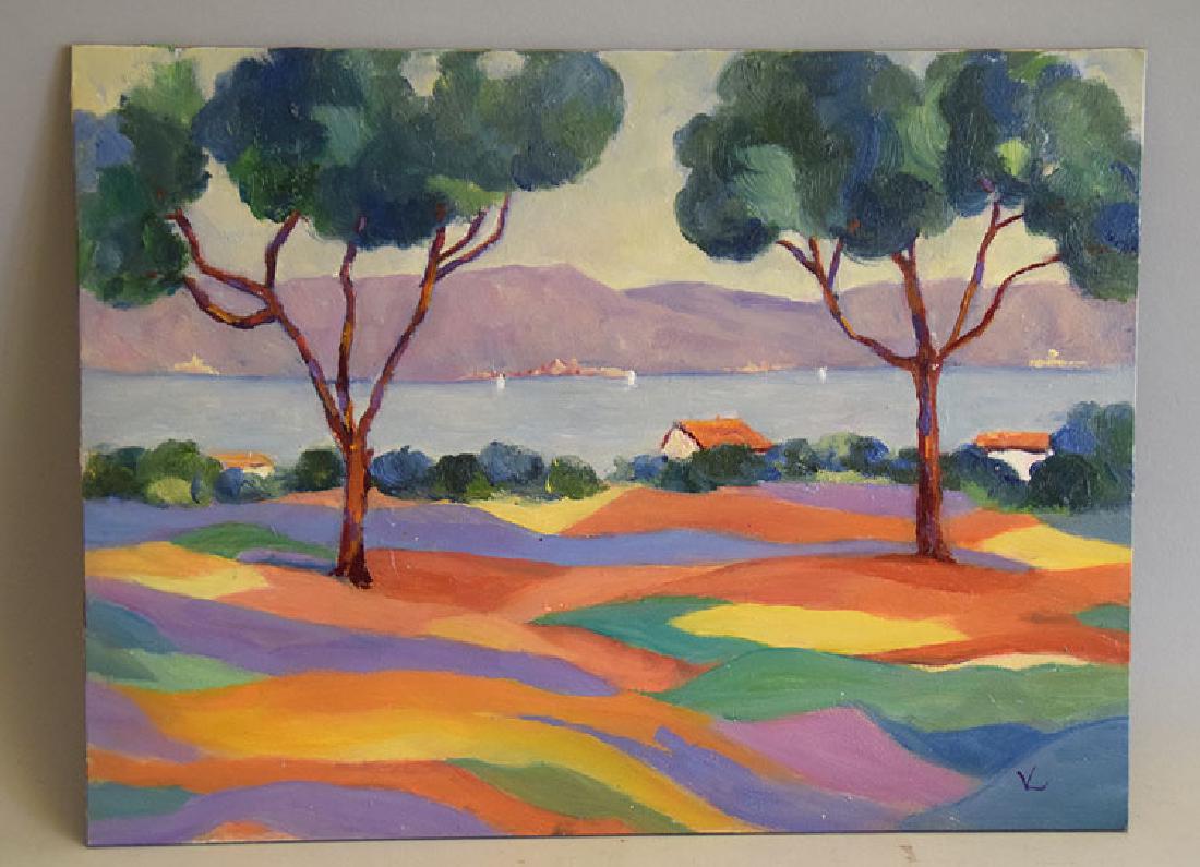 Ursula Van Lach  (born 1949) oil on board, St. Tropez, (1 of 3)