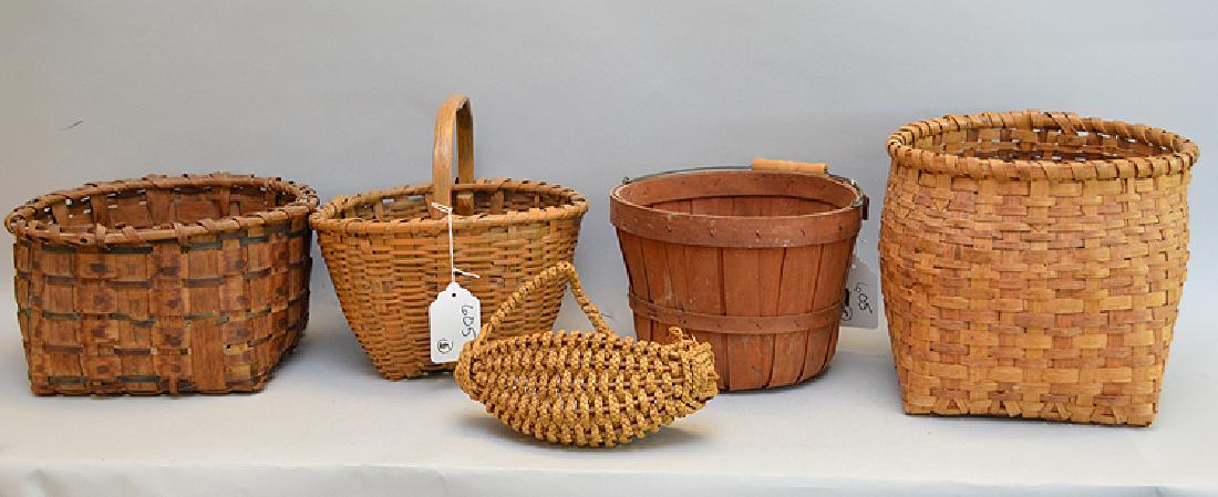 6 American 19th c/early 20th c. baskets (mostly good (1 of 3)