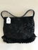 Josie Natori Satchel Purse, Black Suede with Asian - 5