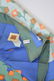 Christian Dior Silk Scarf Greenish Blue With Orange - 4