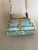 Hand Beaded Mary Frances Handbag with Tan Suede with - 5
