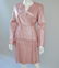 Vintage BCBG Leather Skirt Suit, Irridescent Pink,