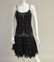 Vintage Sue Wong Silk Cocktail Dress circa 1999, Black,