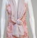 Tessuto Silk Tea-length Dress, with Silk scarf, Pink - 2