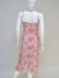 Tessuto Silk Tea-length Dress, with Silk scarf, Pink - 3