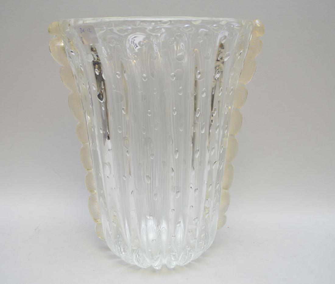 Large Murano Glass Controlled Bubble Vase.  Condition: (1 of 4)