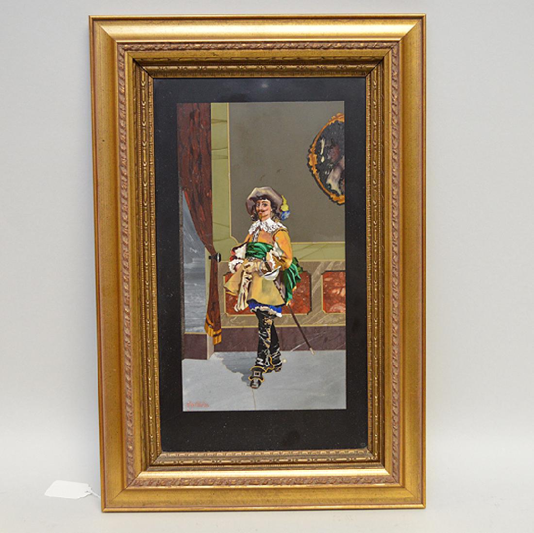 MARIO MONTELATICI ITALIAN PIETRA DURA PLAQUE. (1 of 5)