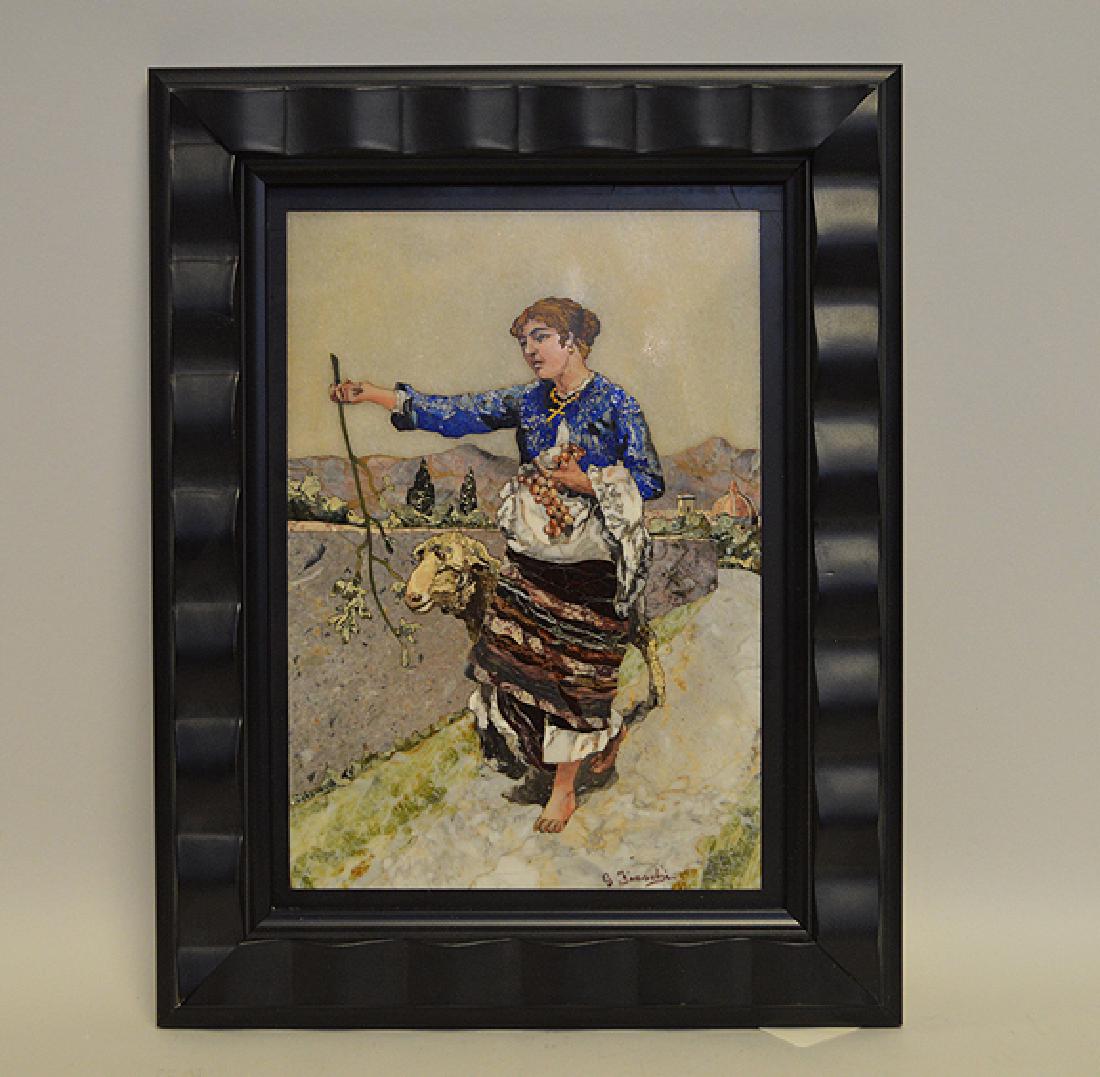 Giuseppe Fiaschi Pietra Dura Panel. Condition: good: Giuseppe Fiaschi Pietra Dura Panel. Condition: good with no noticeable damage. 12" x 8 1/2"
