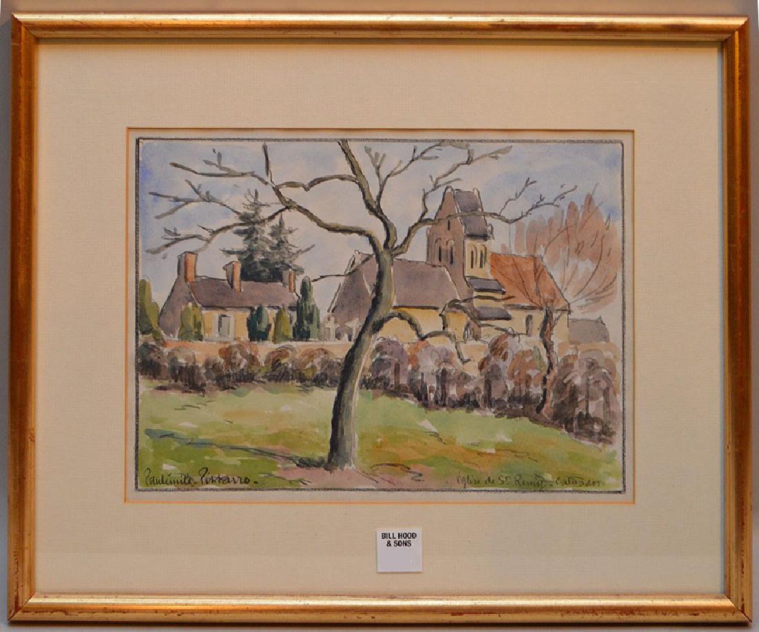 Paul-Emile Pissarro, Watercolor Landscape framed. (1 of 6)
