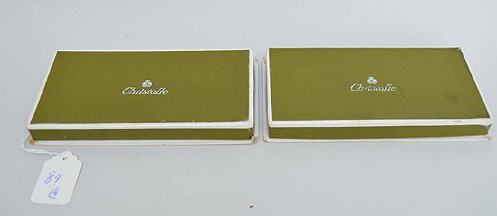 Set of 4 Vintage Christofle Art Deco Luc Lanel: Set of 4 Vintage Christofle Art Deco Luc Lanel Ondulated Coasters in Box. Very good condition