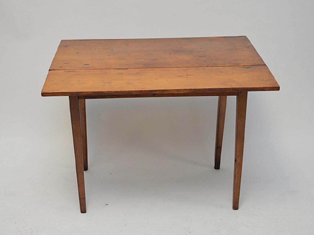19th c. American pine drop leaf table, 27"h x 43"w x (1 of 5)