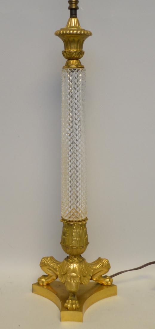 French Gilt Bronze & Crystal Lamp. Condition: no cracks (1 of 4)