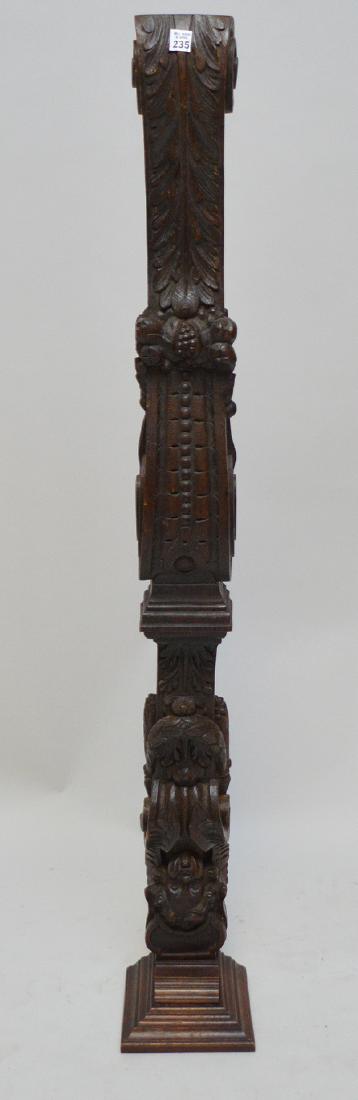 Heavily carved wood sculpture, 55"h (1 of 4)