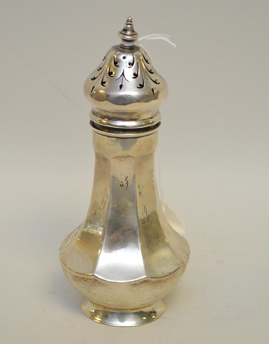 English Sterling Muffineer.  Ht. 6 1/2"  5oz. Troy. (1 of 2)