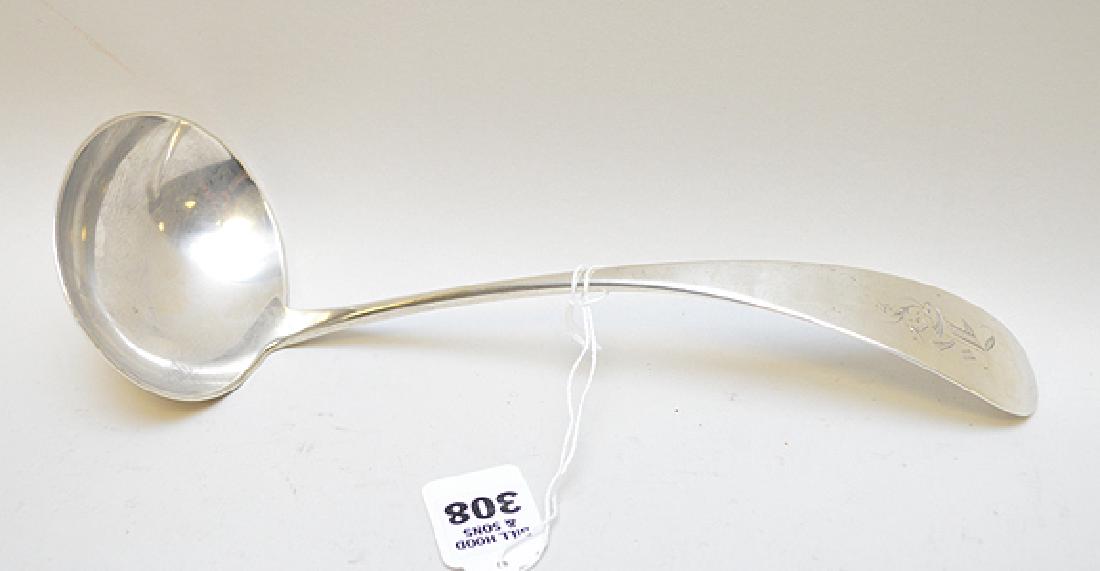 Coin Silver Ladle marked pure coin on the back.  Lth. (1 of 4)