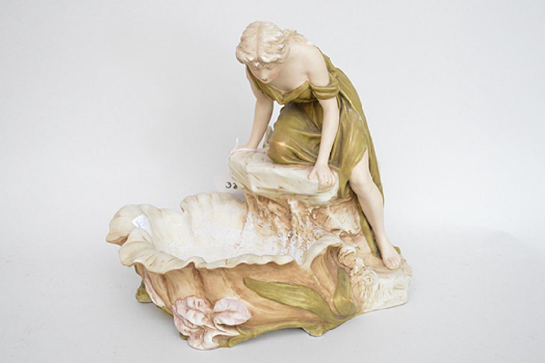 Royal Dux figural centerpiece, 11 1/4"h x 10 3/4"w (1 of 6)