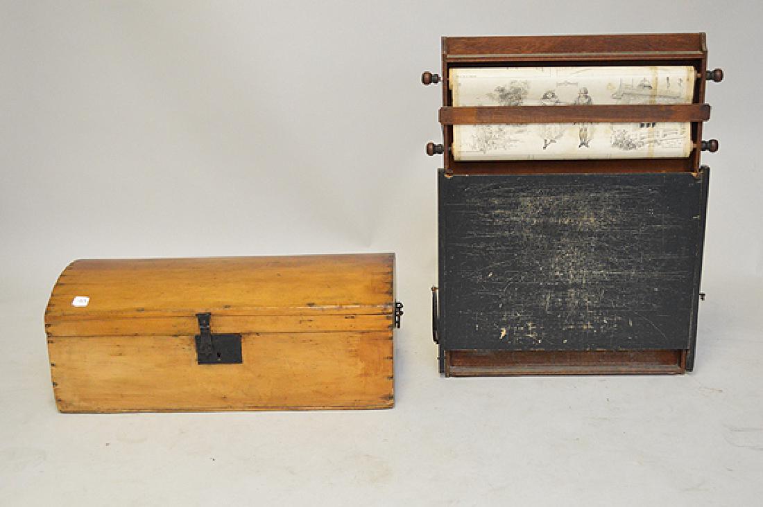 19th c. American trunk (11"h x 27 1/2"w) AND child's (1 of 2)