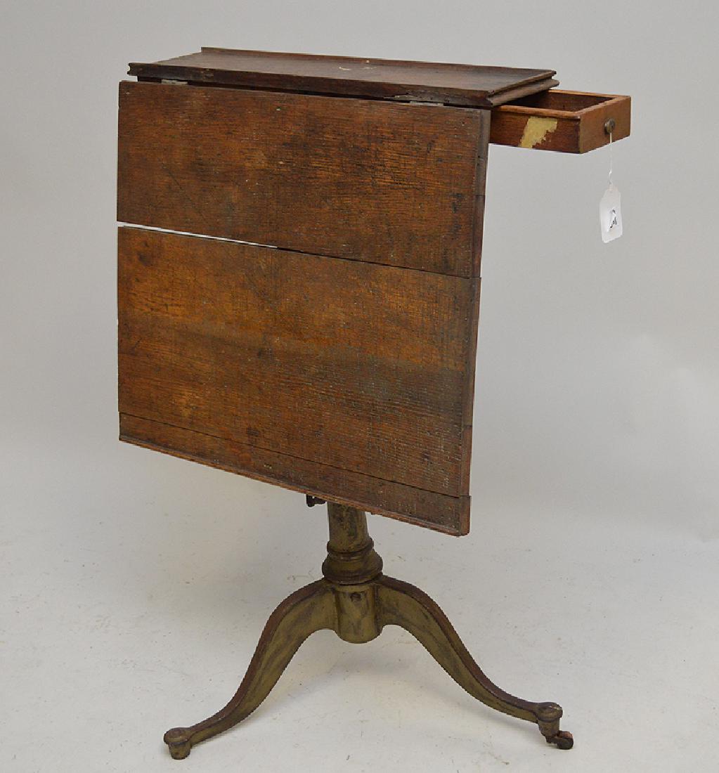 Vintage draftsman desk, adjustable tripod iron base: Vintage draftsman desk, adjustable tripod iron base with 2 drawers