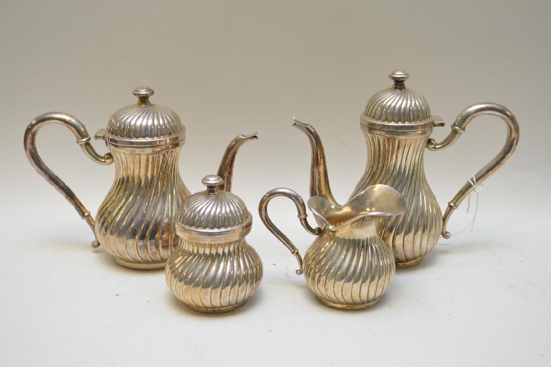 Continental 800 Silver Tea Set.  Largest Pot Ht. 6 (1 of 2)