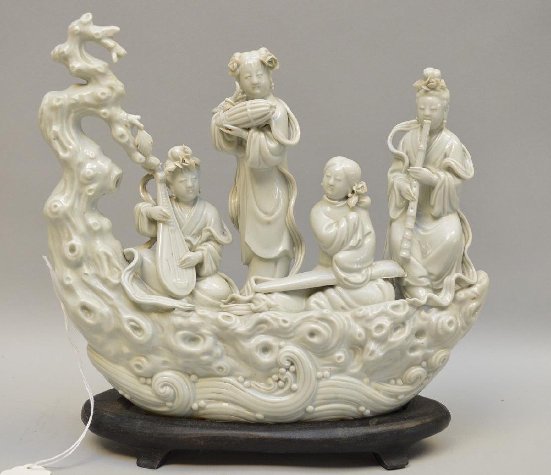 Chinese Blanc De Chine Porcelain Group mounted on a (1 of 5)