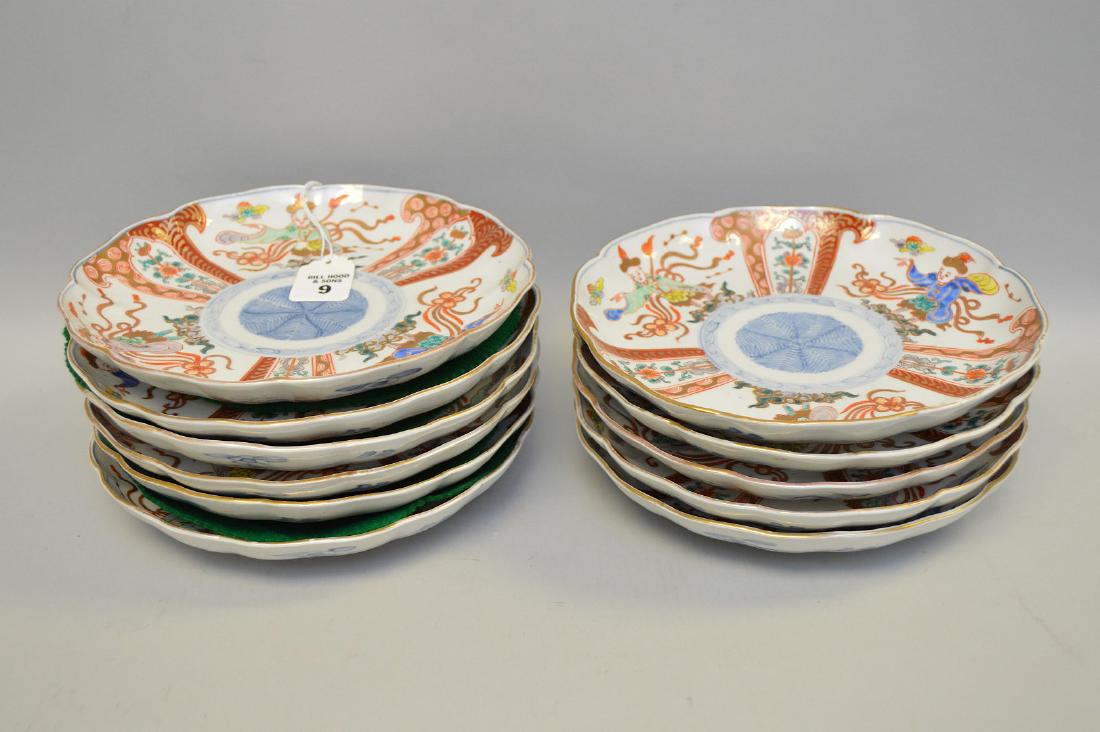 11 Chinese Imari Plates.  Condition: no cracks or (1 of 4)