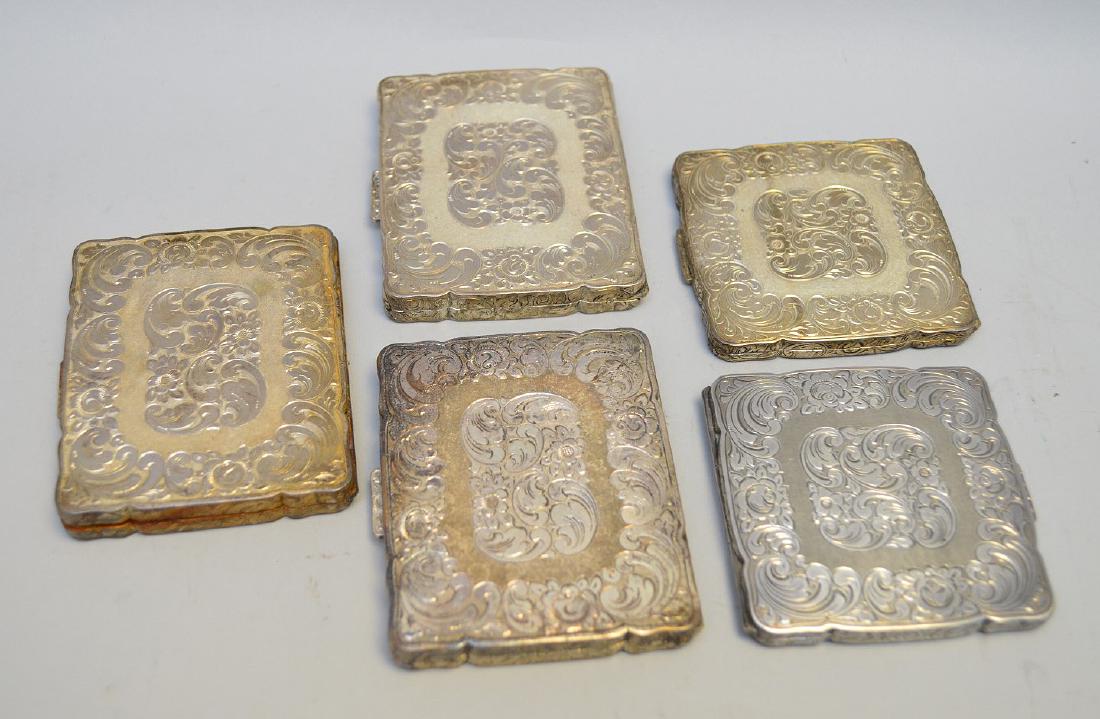 5 Antique Sterling Engraved Articles.  Condition: minor (1 of 3)