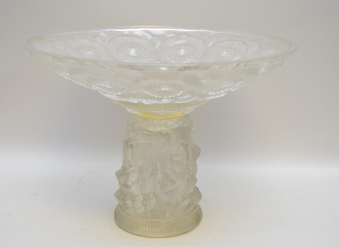 French Deco frosted art glass pedestal center piece, (1 of 4)