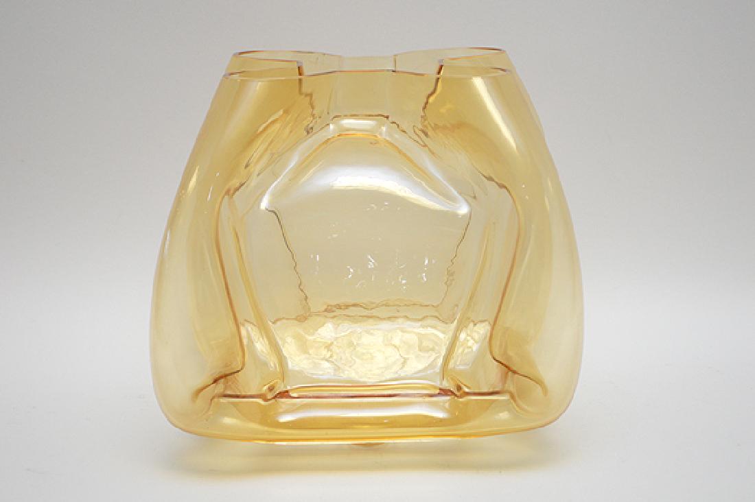 Murano Quadro foil form vase, gold color, 11"h: Murano Quadro foil form vase, gold color, 11"h