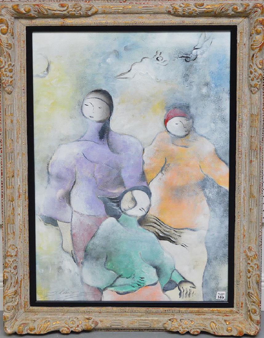 David Schluss  (Israel born 1943) Watercolor/Gouache on (1 of 5)