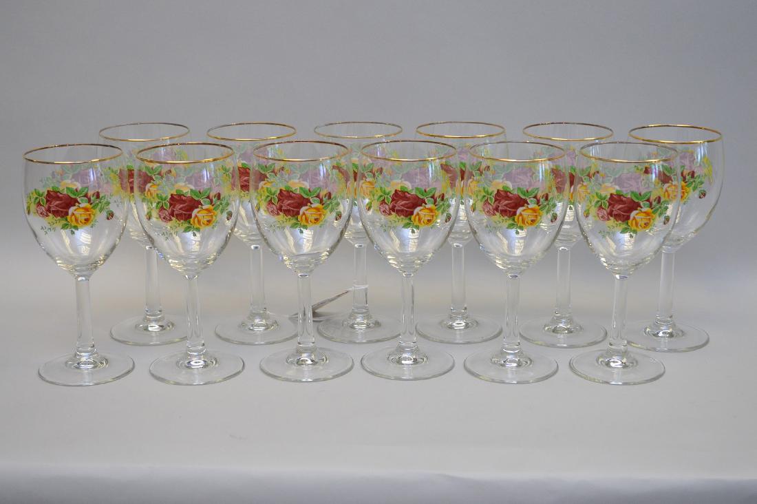 12 glass stems/goblets, matches above number (1 of 3)